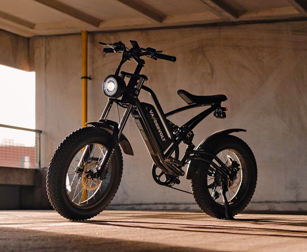 VanderVolt VV250w Scrambler UK Legal E Bike Fat Tyre Full Suspension Vandervolt