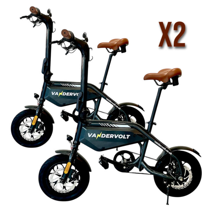 x2 VanderVolt 250w Folding Mini-E-bikes